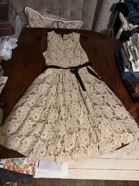 NWOT  Tracy Reese Anthropologie Roses Lace A-line Knee-Length Short Dress, sz 4